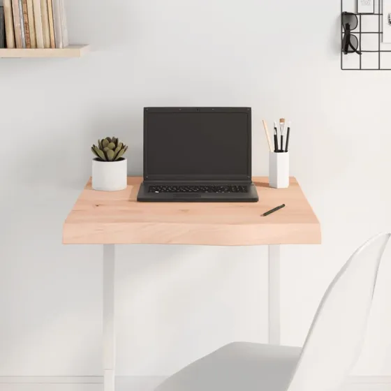 vidaXL Bordplade i massivt egetræ 60x60x(2-6) cm ubehandlet