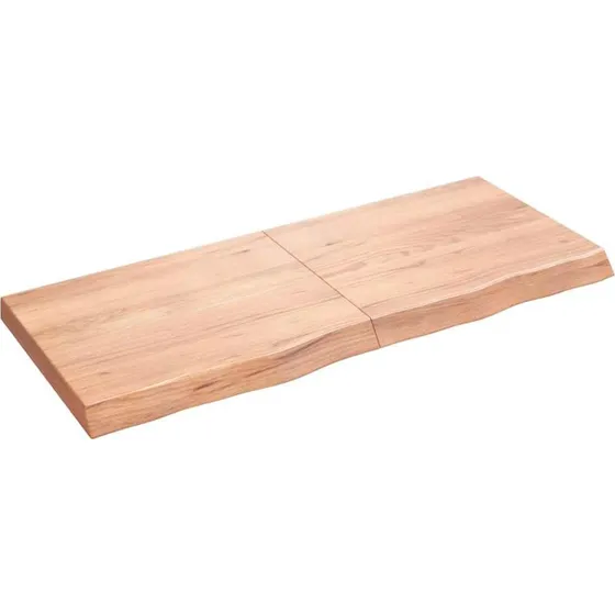 vidaXL bordplade massivt egetr 120x50x(2-6) cm lysebrun