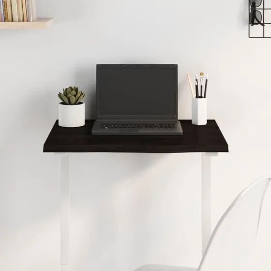 vidaXL bordplade i massivt egetr 60x40x2 cm mrkebrun