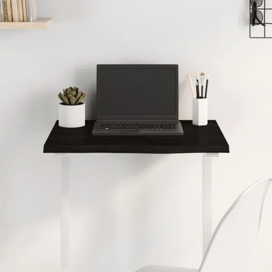 vidaXL bordplade i massivt egetr 60x50x2 cm mrkebrun