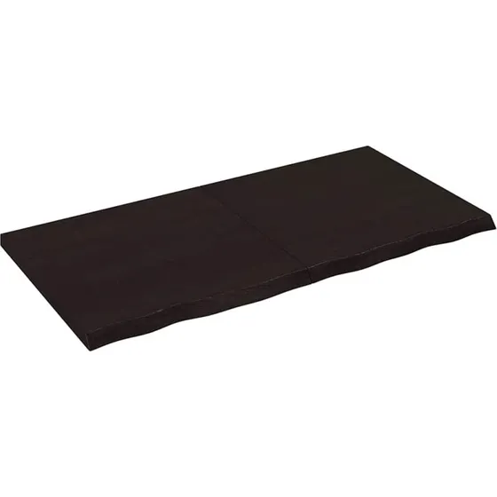 vidaXL bordplade massivt egetr 120x60x(2-4) cm mrkebrun