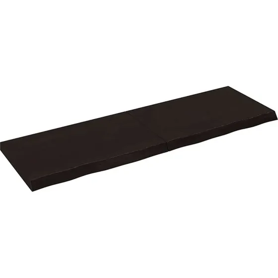 vidaXL Bordplade i massivt egetræ 160x50x(2–6) cm, mørkebrun
