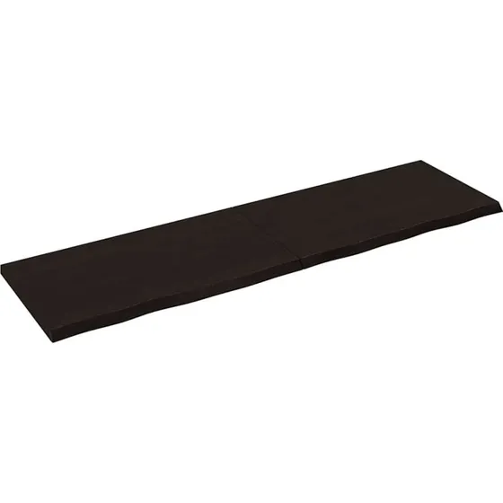 vidaXL bordplade massivt egetræ 180x50x(2-4) cm mørkebrun