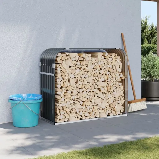vidaXL brændeholder antracit 120x45x100 cm galvaniseret stål