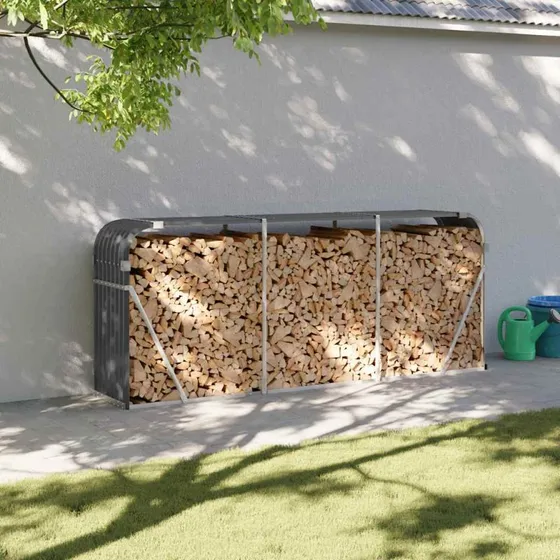 vidaXL brændeholder antracit 234x45x100 cm galvaniseret stål