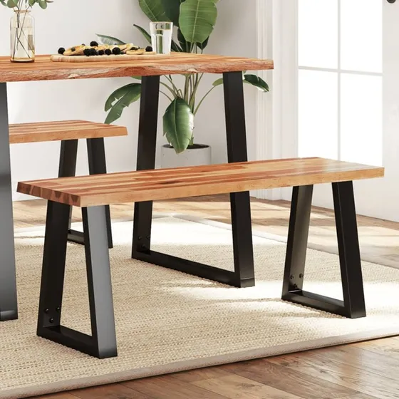 vidaXL bnk naturlig kant 110 cm i massivt akacietr