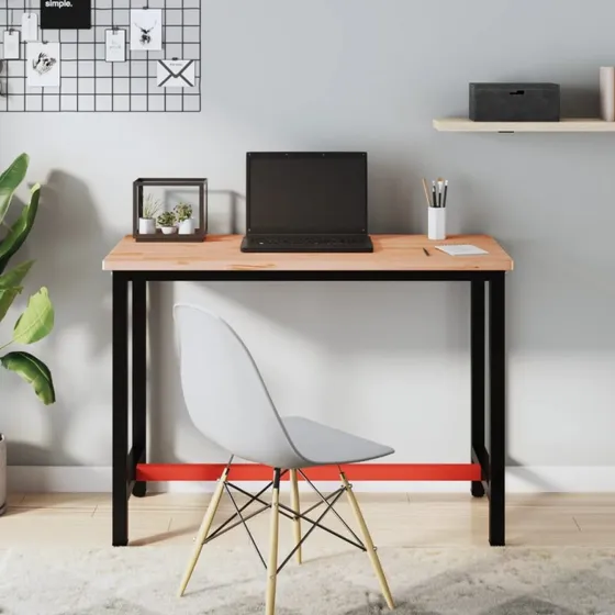 vidaXL arbejdsbnk 115x55x81,5 cm  massivt bgetr & metal