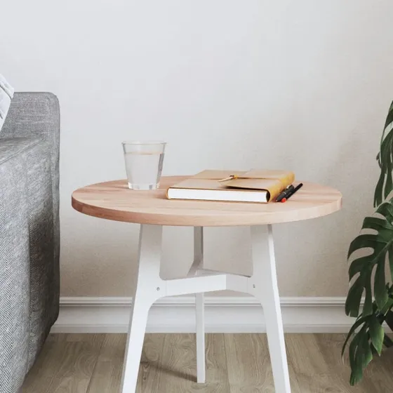 vidaXL rund bordplade Ø40x1,5 cm massivt bøgetræ