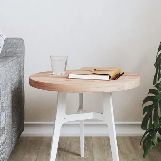 vidaXL bordplade rund Ø40x2,5 cm massivt bøgetræ