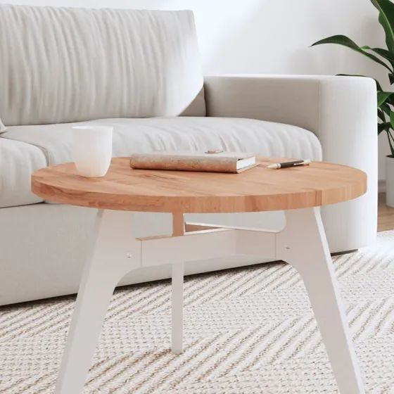 vidaXL Rund bordplade Ø60x2,5 cm massivt bøgetræ
