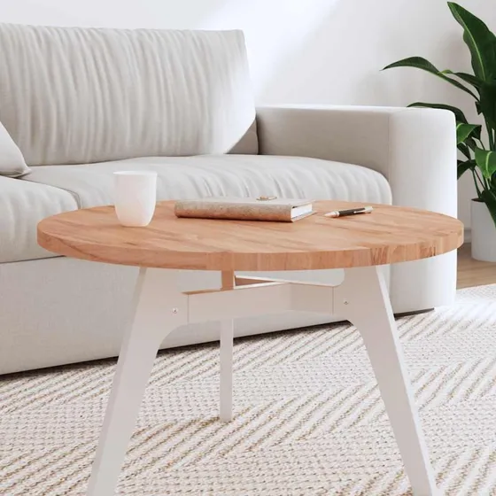 vidaXL rund bordplade Ø70x2,5 cm i massivt bøgetræ