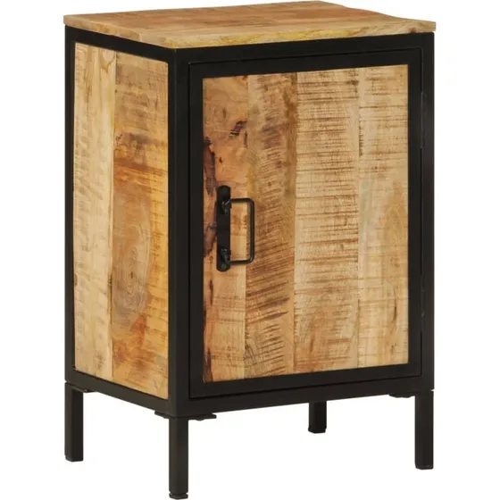 vidaXL badeværelsesskab i massivt mangotræ med jernstel 40x30x60 cm