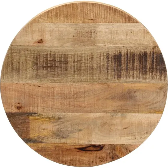 vidaXL bordplade Ø60x3,8 cm rund massivt ru mangotræ