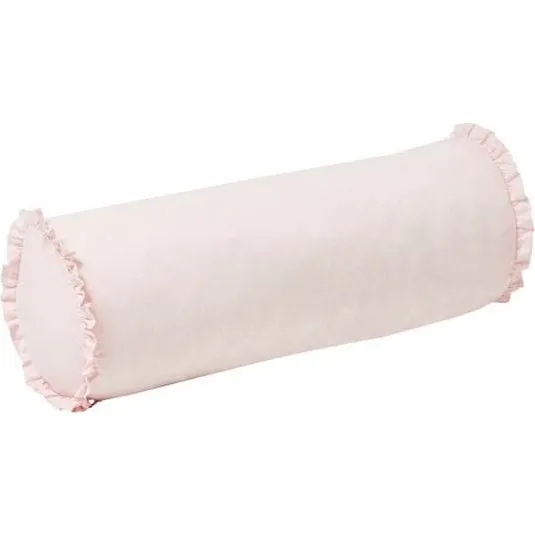 Hoppekids Pølsepude m. flæser, Rosa 23 x 70 cm