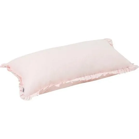 Hoppekids Aflang Pude med Flæser, Rosa (Winter Wonderland)