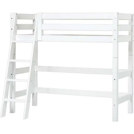 Hoppekids ECO Luxury Mellemhj seng 120x200 Hvid  Skr stige