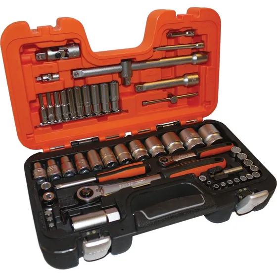 Bahco S560 topnøglesæt 1/4" og 1/2" – 56 dele