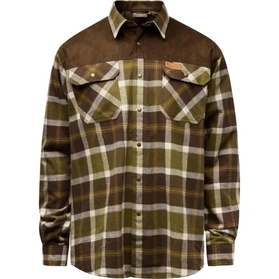Pinewood Douglas Flannelskjorte OliveGreen/Cr.White XL