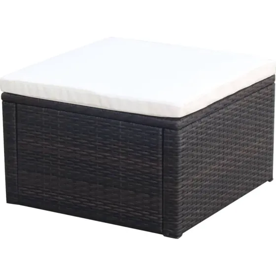 vidaXL fodskammel i polyrattan 53x53x30 cm brun