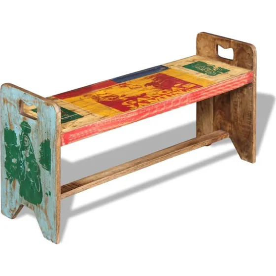 vidaXL bænk 100x30x50 cm i massivt genbrugstræ