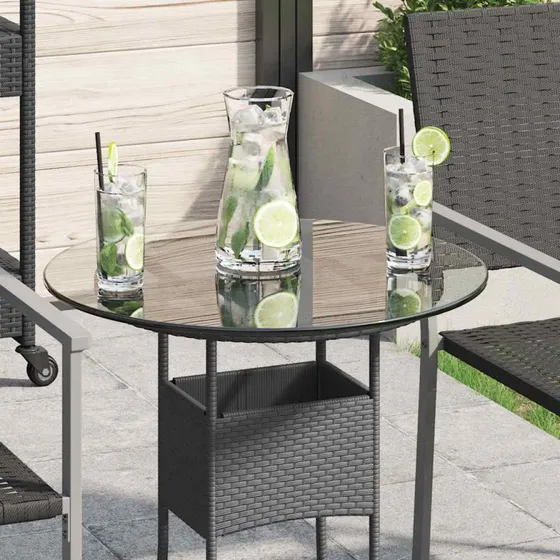 vidaXL bordplade hrdet glas rund 50 cm, 8 mm