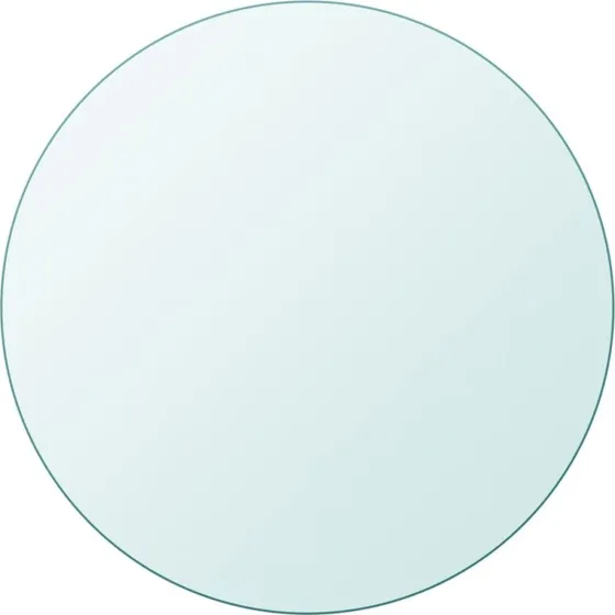 vidaXL bordplade i hrdet glas rund 800 mm, transparent