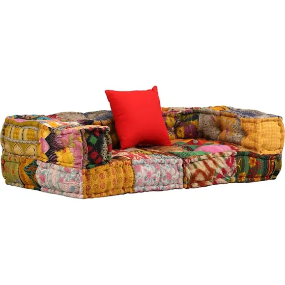 vidaXL 2-personers modulpuf i patchwork stof