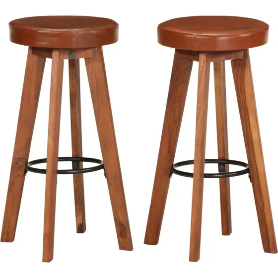vidaXL barstole 2 stk. i gte lder & akacietr