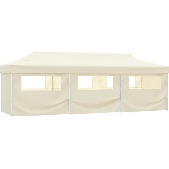 vidaXL pop-up partytelt 870x291x315 cm, 8 sidevgge - creme