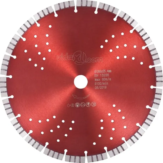 vidaXL diamantskreskive 300 mm med turbo og huller (stl)