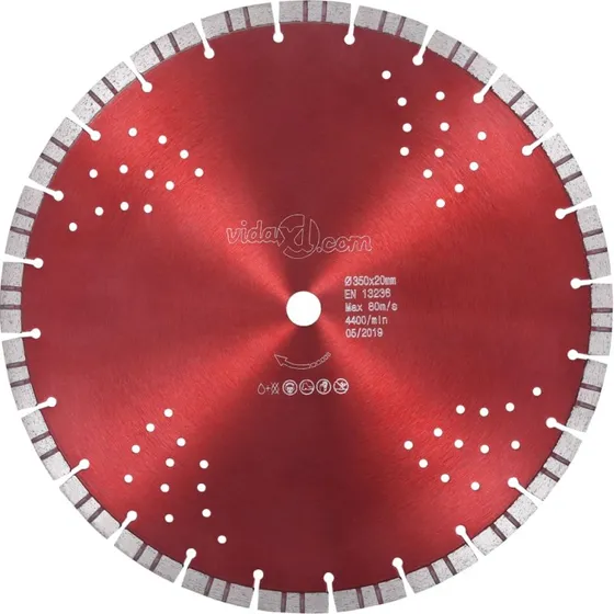 vidaXL diamantskreskive 350 mm med turbofunktion og huller (stl)