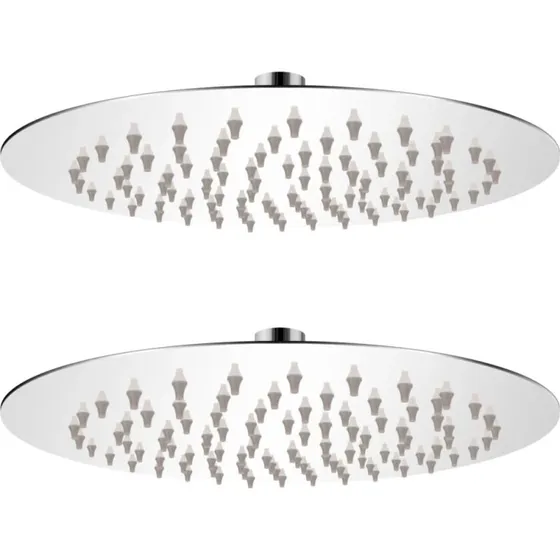 vidaXL Rainshower brusehoved 2 stk 20 cm rustfrit stl