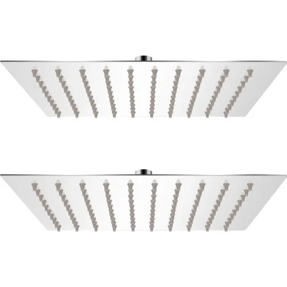 vidaXL Rainshower brusehoveder 2 stk. 20x20 cm rustfrit stål
