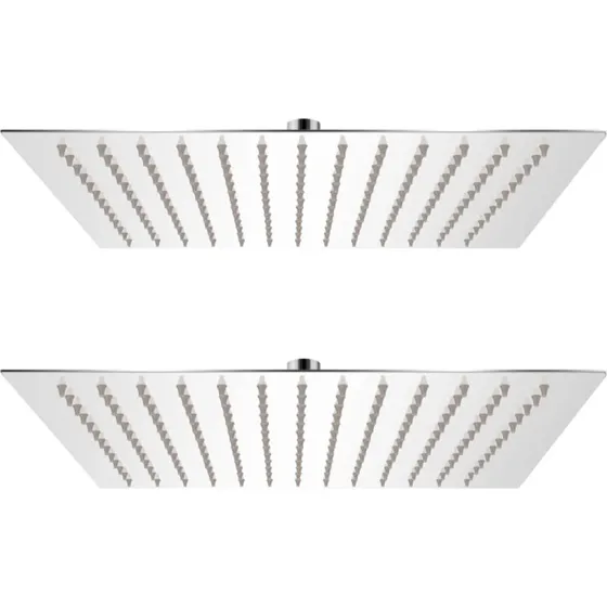 vidaXL Rainshower brusehoved 2 stk. 30x30 cm rustfrit stl