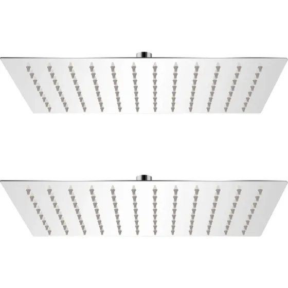 vidaXL rainshower brusehoveder 2 stk. rustfrit stål 30 x 20 cm