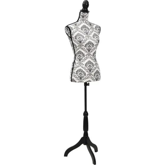 vidaXL Damegine til display, justerbar 133168 cm, sort/hvid