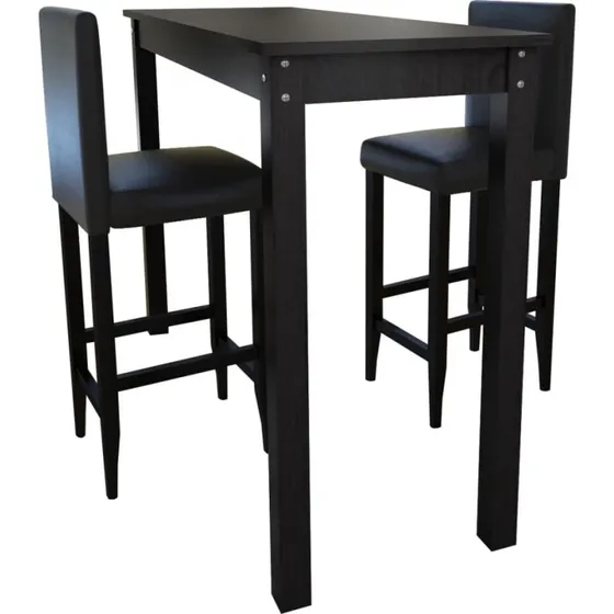 London 160727 Barstol 2-pak med stort barbord, sort