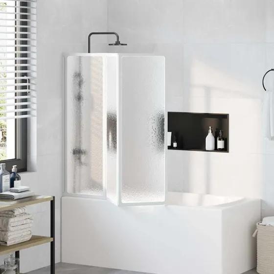 Universal Brusevg 117x120 cm, 3 foldbare paneler, hvid