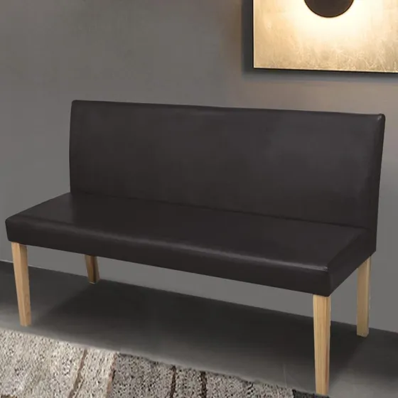 vidaXL bænk 139,5 cm kunstlæder mørkebrun