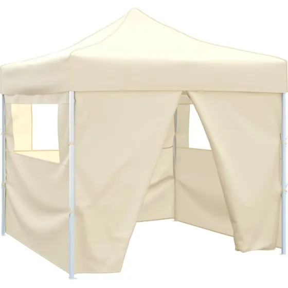 vidaXL foldbart telt creme 3 x 3 m med 4 vgge