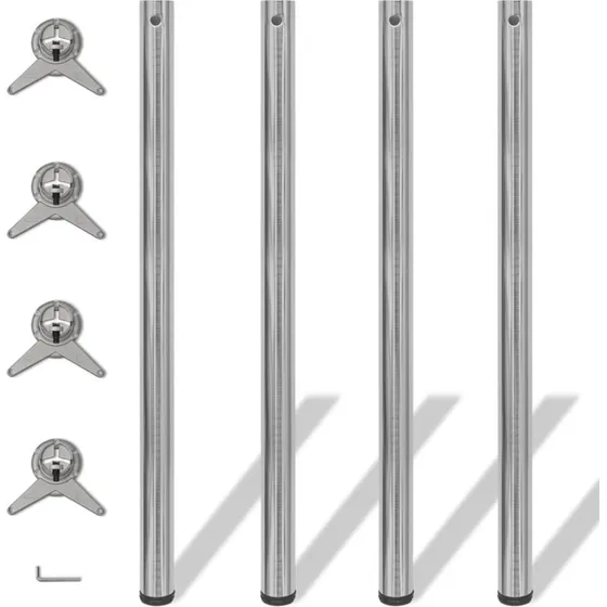 Universal 4 bordben, justerbar højde, børstet nikkel 1100 mm