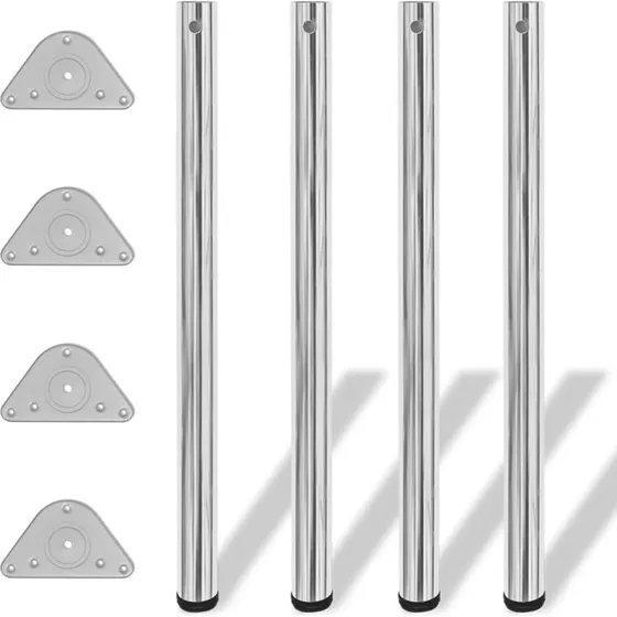 Universal 4 bordben krom, højde 870 mm, justerbar (4 stk)