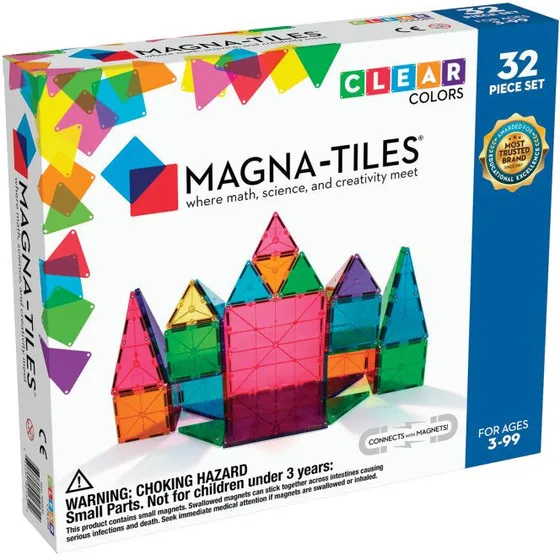 MAGNA-TILES Classic 32 stk. (transparente farver)