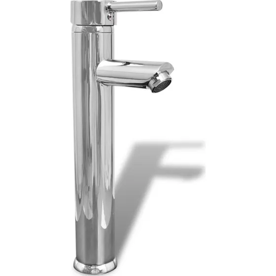 vidaXL Blandingsbatteri til badeværelse i messing, forkromet