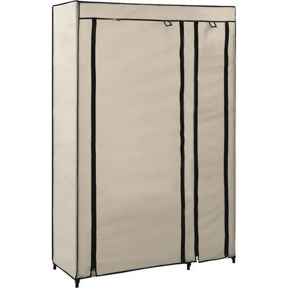 vidaXL foldbart klædeskab 110 x 45 x 175 cm stof, creme