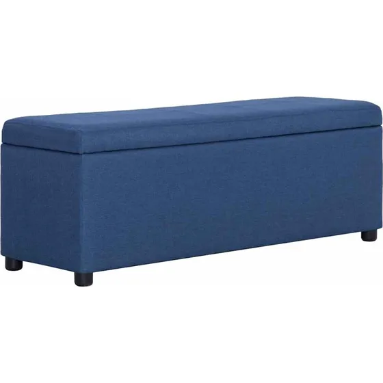 vidaXL bænk med opbevaringsrum 116 cm polyester blå