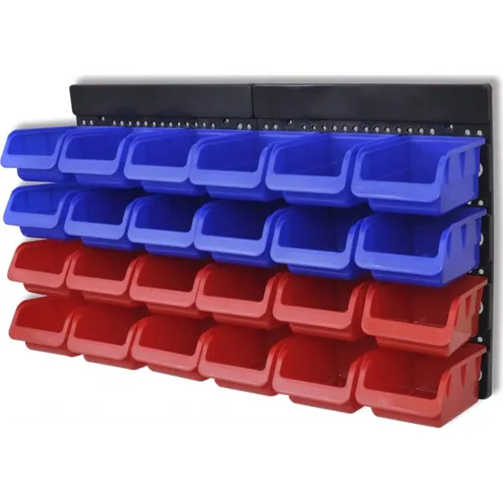 vidaXL 2 stk. vgmonterbar vrktjsorganisator bl/rd