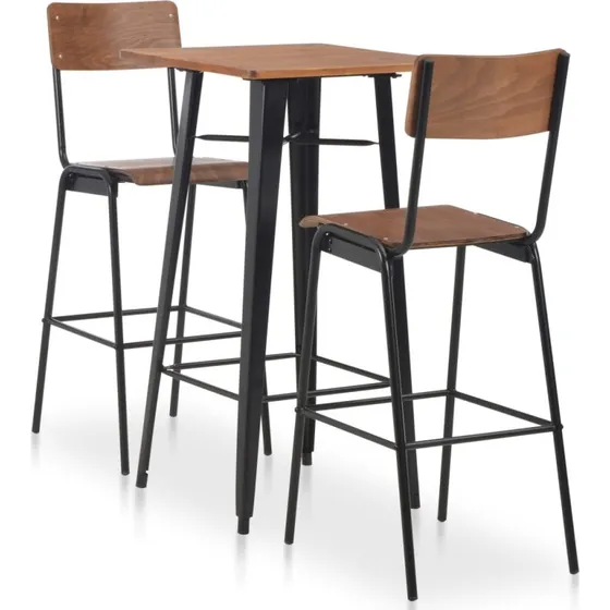 vidaXL barst 3 dele  brun/sort