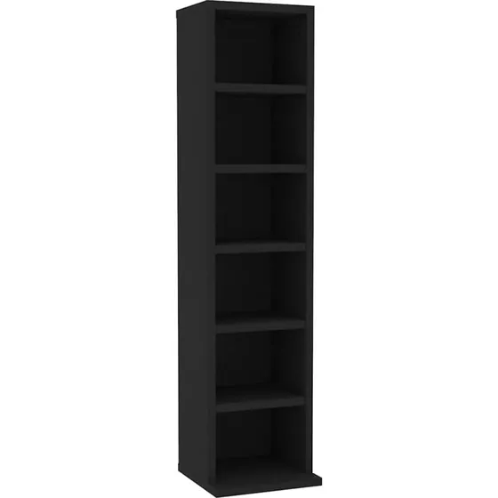 vidaXL CD-reol 21x20x88 cm konstrueret træ, sort