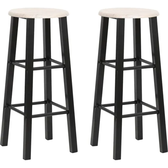 vidaXL Barstole 2 stk. MDF, sort